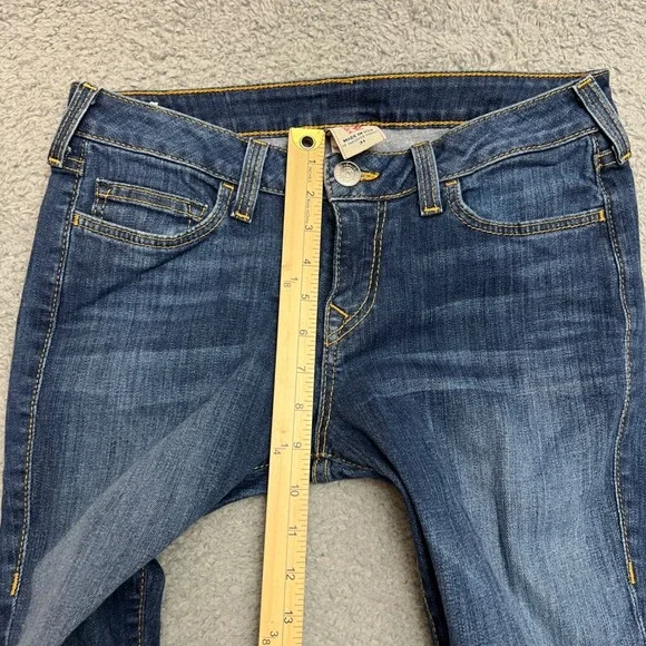 True Religion Jeans Mens 31 Blue Excellent Bootcut Made in USA Stretch Denim - Picture 9 of 13